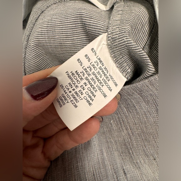 NWT-Bebe Linen Gray Pencil Skirt Sz 8 - Picture 6 of 8